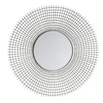 Antila Round Wirework Lattice Wall Mirror In Silver