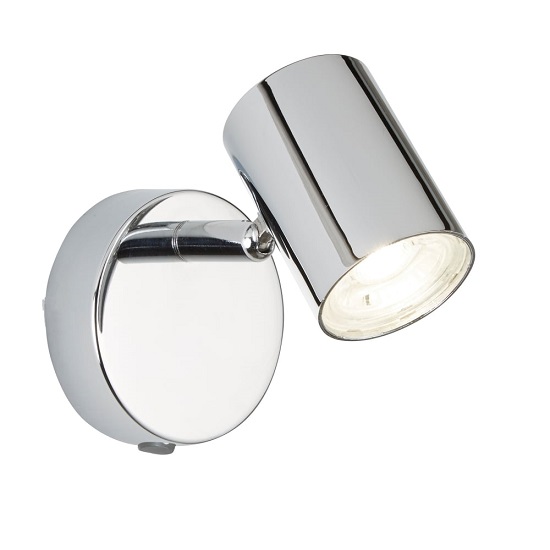 Rollo Chrome Wall Bracket Spotlight With Cylinder Head