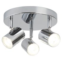 Rollo Three Light Chrome Spotlight Plate With Cylinder Head