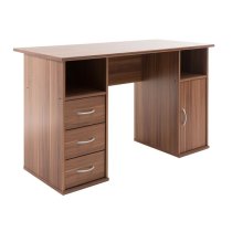 Tunisia Wooden Computer Table In Walnut Effect With 3 Drawers