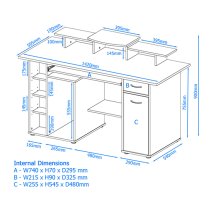 Drake Computer Work Station In Walnut Effect