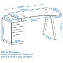 Cleveland Glass Computer Work Station With Grey Frame