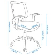 Albany Fabric Home And Office Chair With Chrome Base In Grey