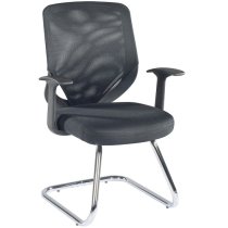 Atlanta Visitors Home And Office Chair In Black With Fabric Seat