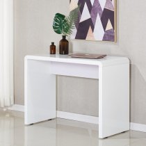 Hudson Rectangular High Gloss Computer Desk In White