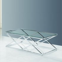 Vauxhall Clear Glass Coffee Table With Chrome Frame