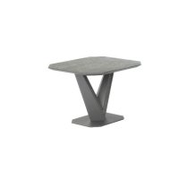 Bacton Side Table In Grey Matt And Ceramic With Steel Frame