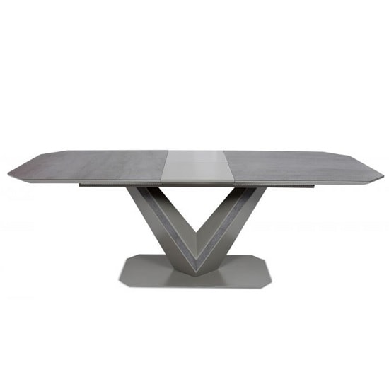 Becton Ceramic Extending Dining Table In Slate Grey