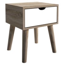 Scandia Wooden Lamp Table In Oak And White