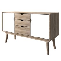 Scandia Wooden Sideboard In Oak And White