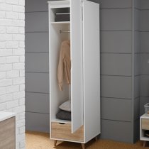 Selkirk Wooden Wardrobe With 1 Door White And Oak