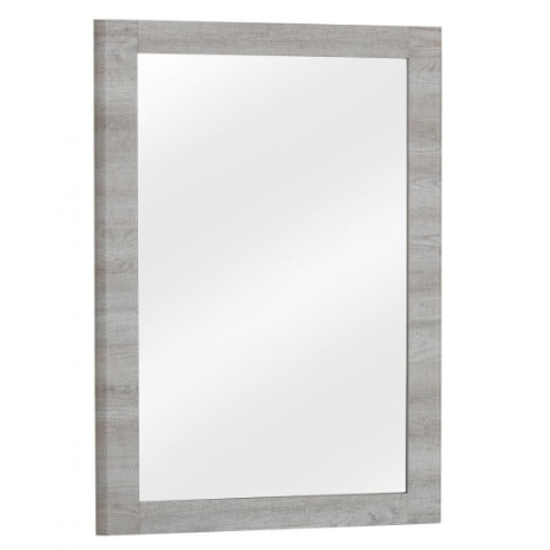 Batya Wooden Wall Mirror Rectangular In Grey Oak Effect Frame