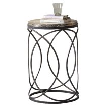 Kamba Round Metal Side Table In Gold And Black