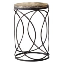 Kamba Round Metal Side Table In Gold And Black