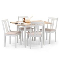 Ranee Wooden Extendable Dining Table In Ivory Off White