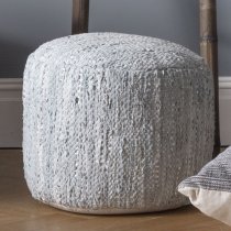 Galaxate Square Fabric Pouffe In Beige