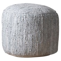 Galaxate Square Fabric Pouffe In Beige