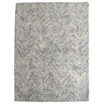 Incas Rectangular Fabric Rug In Blue And Cream