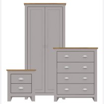 Lances Wooden Bedroom Furniture Set In Grey And Oak