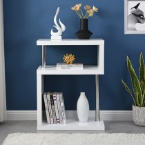 Albania High Gloss 3 Tiers Shelving Unit In White