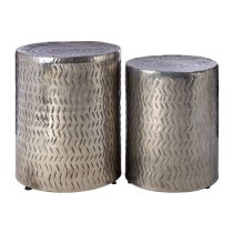 Casa Round Set Of 2 Stools In Nickel