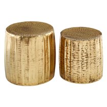 Casa Round Set Of 2 Stools In Antique Brass