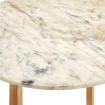 Casa Round White Marble Side Table With Gold Metal Frame