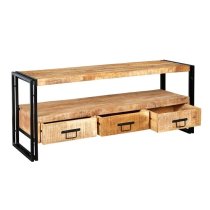 Clio TV Stand Rectangular In Reclaimed Wood And Metal Frame