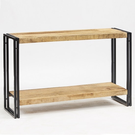 Clio Wooden Console Table In Reclaimed Wood And Metal Frame