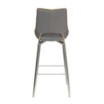 Mosul Bar Chair In Graphite Grey And Brushed Steel Legs