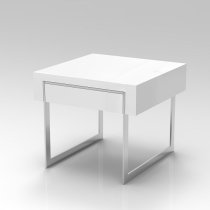 Casa High Gloss Side Table With 1 Drawer In White