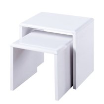 Magaly Contemporary Nest Of Tables In White High Gloss