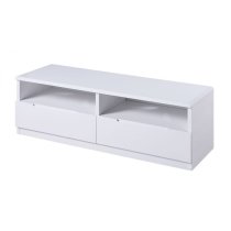 Magaly Modern TV Stand In White High Gloss With 2 Drawers