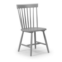 Takiko Wooden Dining Chair In Grey Lacquered Finish