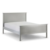 Madge Wooden Double Bed In Dove Grey Lacquered