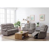 Curtis Fabric Recliner 2 Seater Sofa In Latte