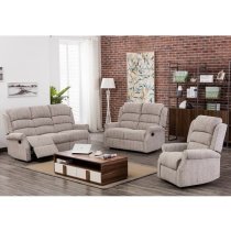 Curtis Fabric Recliner 2 Seater Sofa In Natural