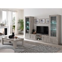 Breta High Gloss Coffee Table Rectangular In Grey Marble Effect