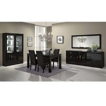 Regal Sideboard In Black With High Gloss Lacquer And 3 Doors