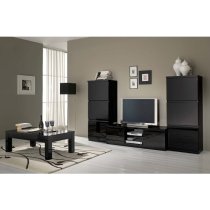 Regal Living Room Set 1 In Black With High Gloss Lacquer