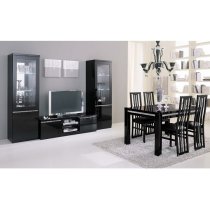 Regal Living Set In Black And Gloss Lacquer Cromo Details LED