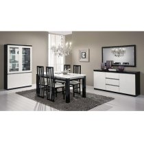 Regal Sideboard In Black White Gloss Lacquer Cromo Details