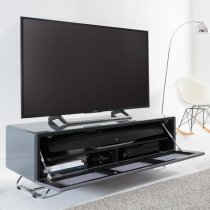 Chroma High Gloss TV Stand With Steel Frame In Grey