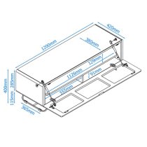 Chroma High Gloss TV Stand With Steel Frame In Grey