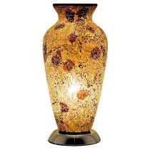 Apollo Mosaic Glass Vase Table Lamp In Autumn Gold