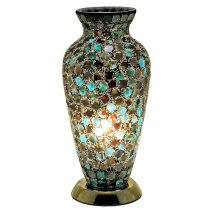 Apollo Mosaic Glass Vase Table Lamp In Green