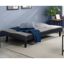 Aurorae Velvet Fabric Sofa Bed In Grey