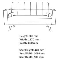 Ethane Fabric Sofa Bed Medium In Grey