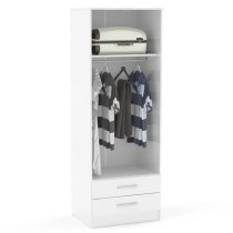 Lynn High Gloss Wardrobe With 2 Doors And 2 Drawers In White