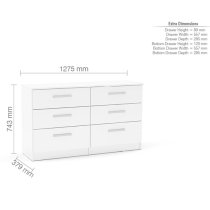 Lynn High Gloss Chest Of 6 Drawers In White